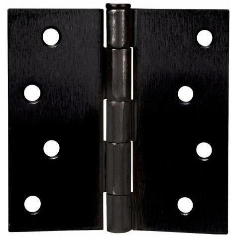 Matte Black Door Hinge 4&quot; with Square Corners  Media 1 of 1