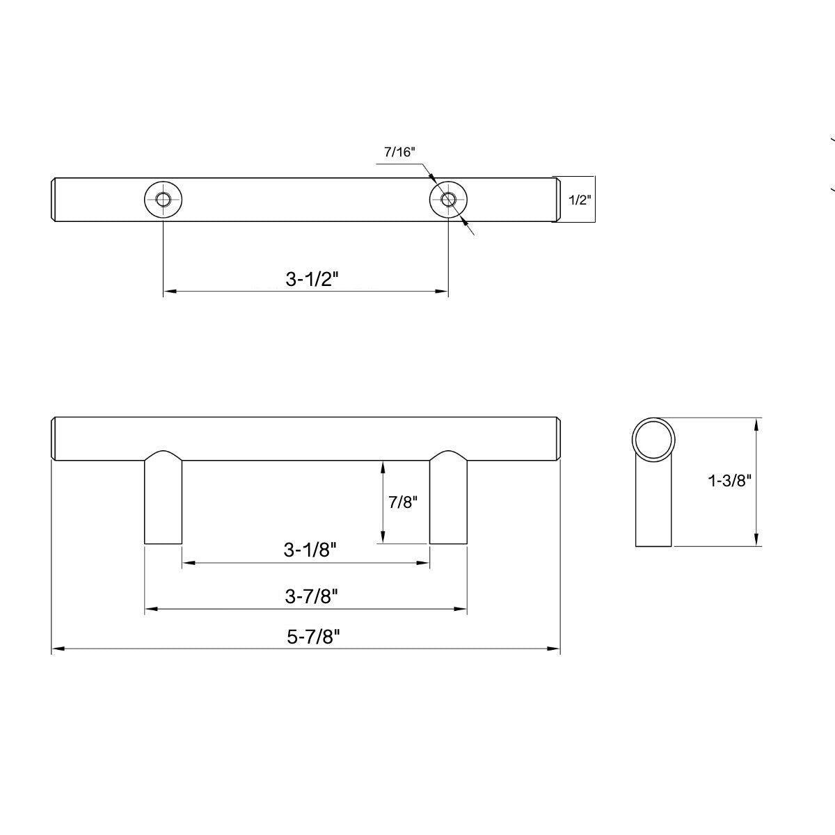 Cosmas 305-3.5BB Brushed Brass Euro Style Bar Pull