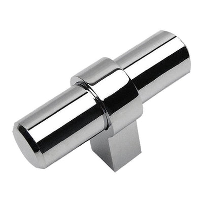 Euro style t bar cabinet drawer knob in polished chrome with two and three eighths inch length