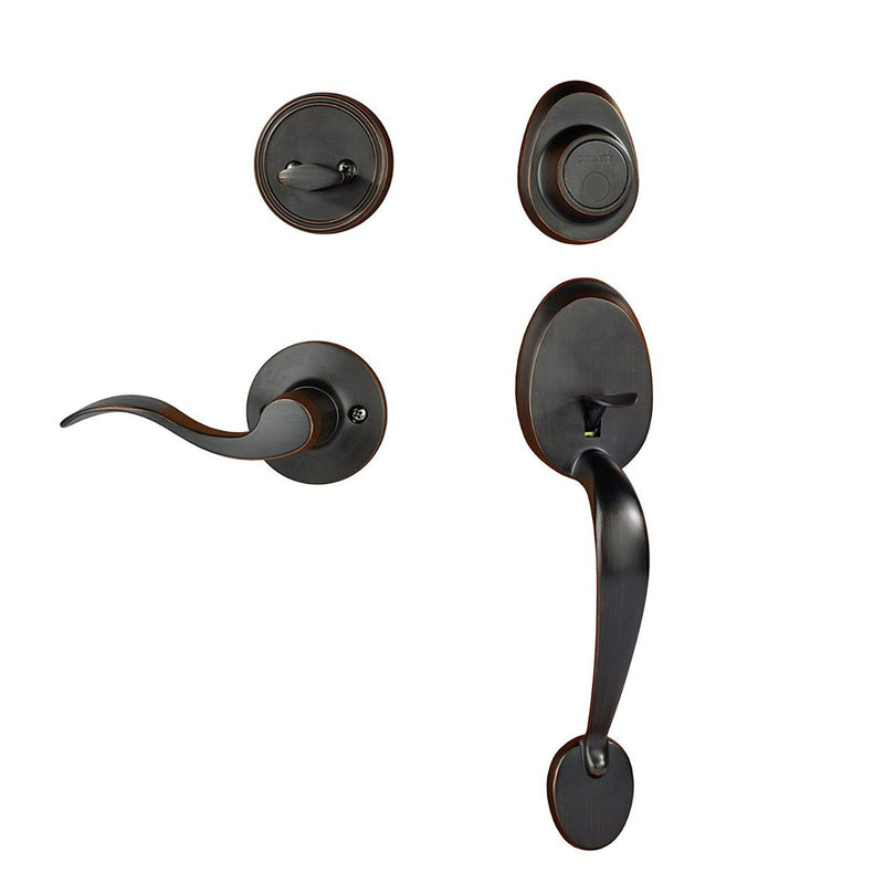 Dynasty Hardware Colorado COL-HER-405-12PR Right Hand Dummy Front Door Handleset with Heritage Lever, Aged Oil Rubbed Bronze