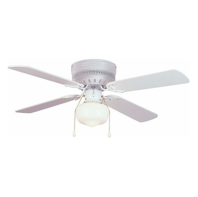 White 42&quot; Hugger Ceiling Fan w/ Light Kit : 8762