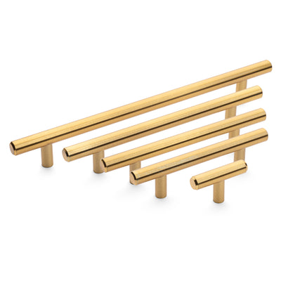 Diversa Brushed Brass Euro Style T-Bar Cabinet Knob