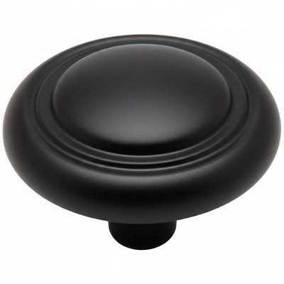 Weathered nickel cabinet drawer knob with one and a quarter inch diameter and double ring