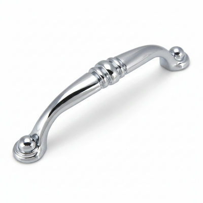 Rings engraved on cabinet pull with three and three quarters inch hole spacing