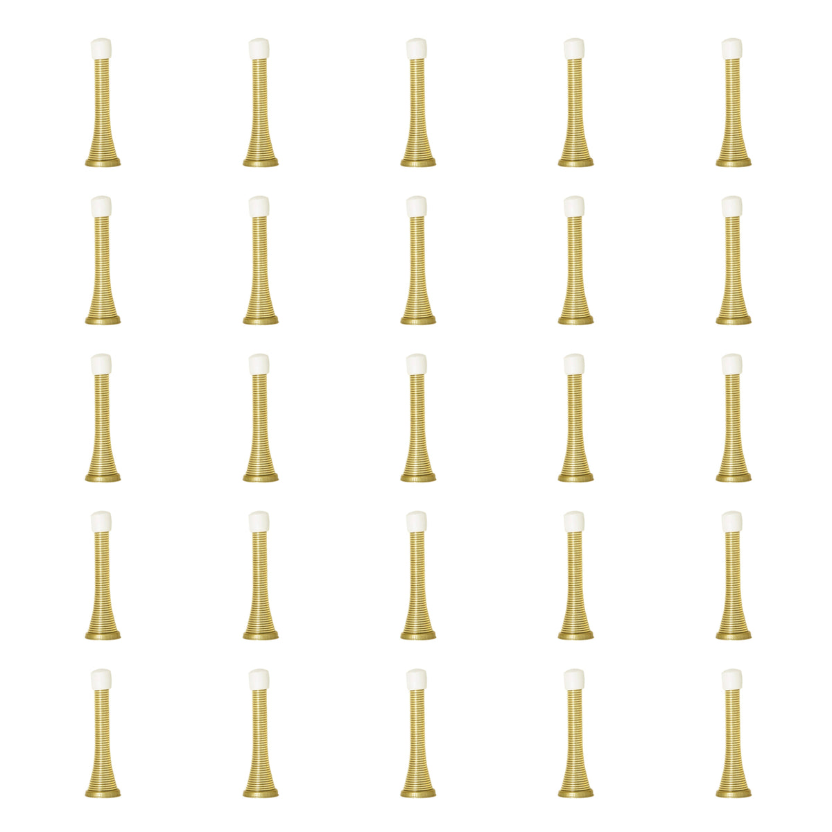 25 Pack of Polished Brass Spring Door Stop