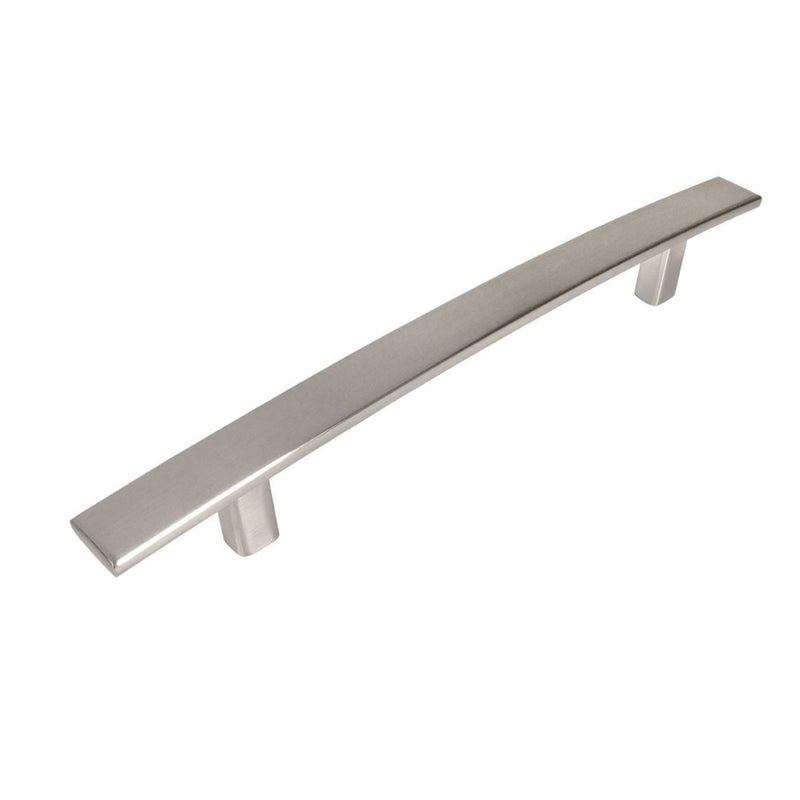 Cosmas 2363-160SN Satin Nickel Subtle Arch Cabinet Pulls with stainless steel appliances