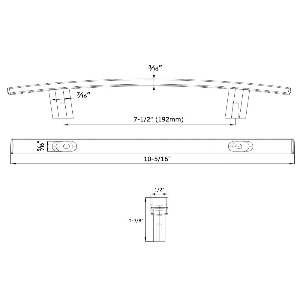 Cosmas 2363-192CH Polished Chrome Subtle Arch Cabinet Pull