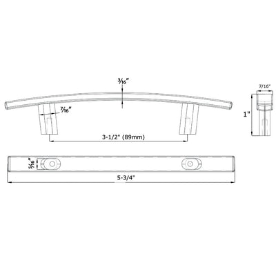 Cosmas 2363-3.5SN Satin Nickel Subtle Arch Cabinet Pull