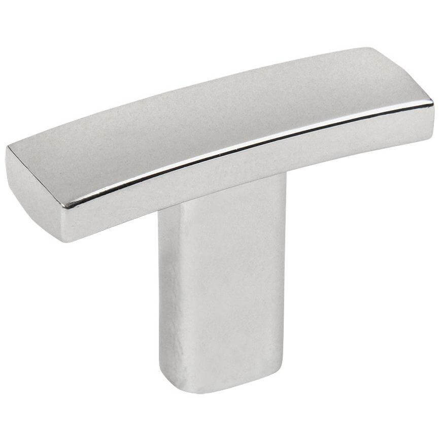 Subtle arch cabinet t bar knob in polished chrome finish