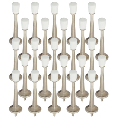 25 Pack Satin Nickel Solid Baseboard Door Stop