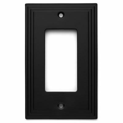 Cosmas 25000-FB Flat Black Single GFCI / Decora Wall Plate