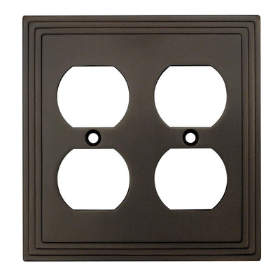 Cosmas 25012-ORB Oil Rubbed Bronze Double Duplex Outlet Wall Plate - Cosmas