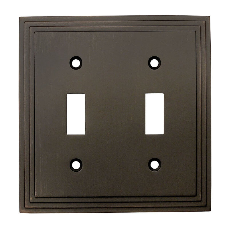 Cosmas 25033-ORB Oil Rubbed Bronze Double Toggle Switchplate Cover - Cosmas