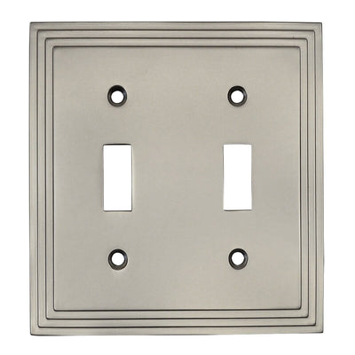 Cosmas 25033-SN Satin Nickel Double Toggle Switchplate Cover - Cosmas