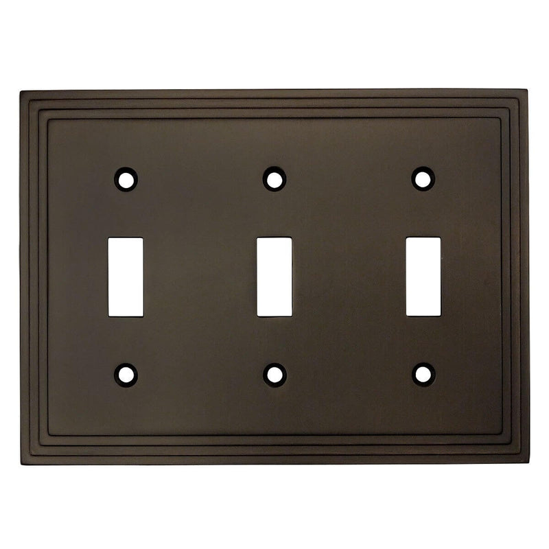 Cosmas 25037-ORB Oil Rubbed Bronze Triple Toggle Switchplate Cover - Cosmas