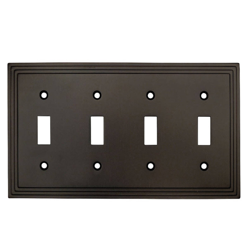 Cosmas 25045-ORB Oil Rubbed Bronze Quad Toggle Switchplate Cover - Cosmas