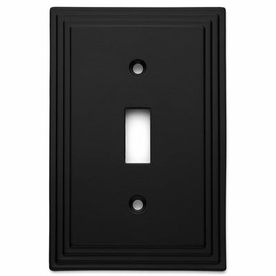 Cosmas 25053-FB Flat Black Single Toggle Switchplate Cover