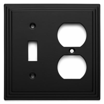 Cosmas 25068-FB Flat Black Single Toggle / Duplex Combo
