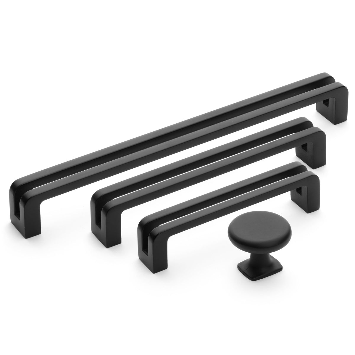 Diversa Limited Edition Matte Black 3-3/4&quot; (96mm) Reveal Cabinet Drawer Pull - 10 PACK