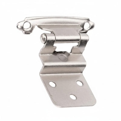 Cabinet hinge with 3/8" Inset  in a brushed satin nickel finish Brushed Satin Nickel for kitchen cabinets