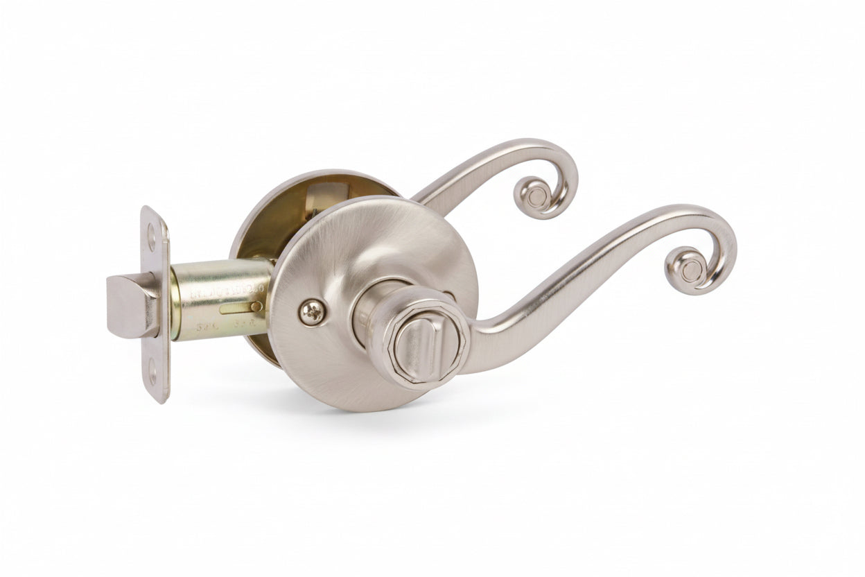 Designers Impressions Livingston Privacy Lever, Satin Nickel ...