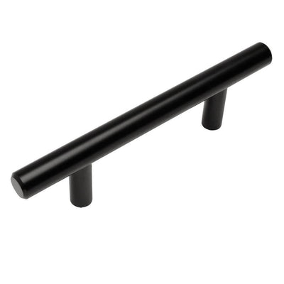 Flat Black euro style bar pull with two and a half inch hole spacing. Cosmas 305-2.5FB Flat Black Euro Style Bar Pull