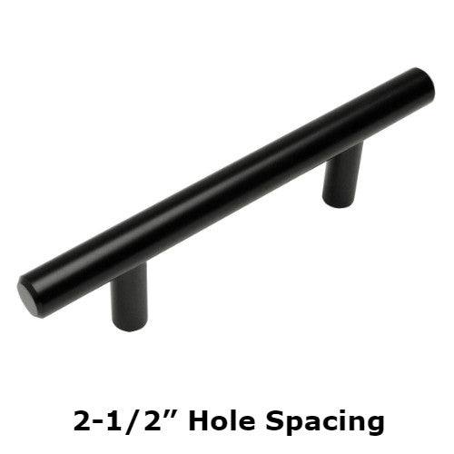 Cosmas 305-2.5FB Flat Black Euro Style Bar Pull - Cosmas