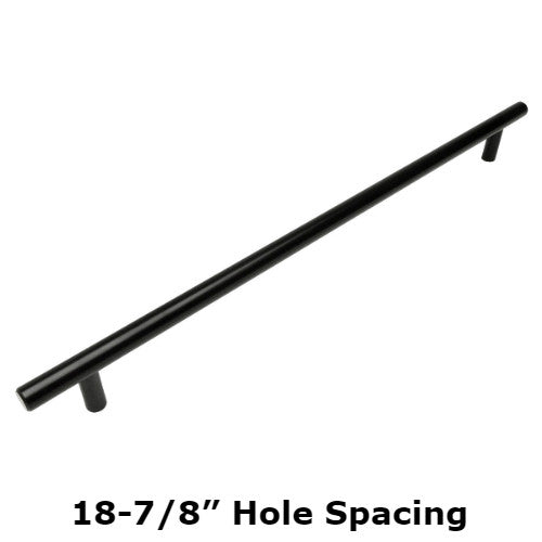 Cosmas 305-480FB Flat Black Euro Style Bar Pull - Cosmas Hole Spacing