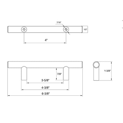 Cosmas 305-4CH Polished Chrome Euro Style Bar Pull