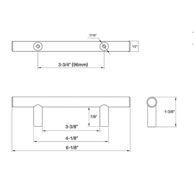 Cosmas 305-96ORB Oil Rubbed Bronze Euro Style Bar Pull