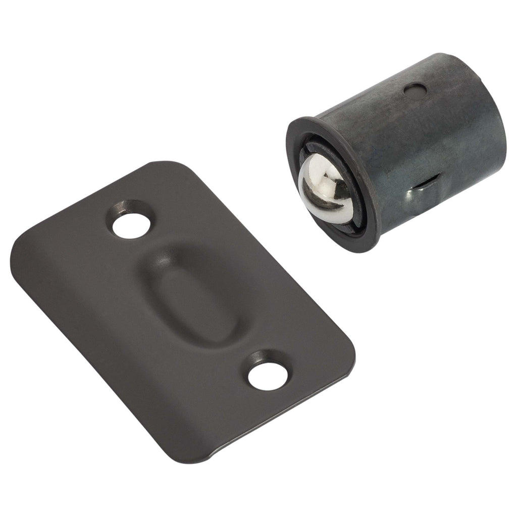 Ball Catch Drive In Strike Plate Radius Oil Rubbed Bronze 2 1/4&quot;