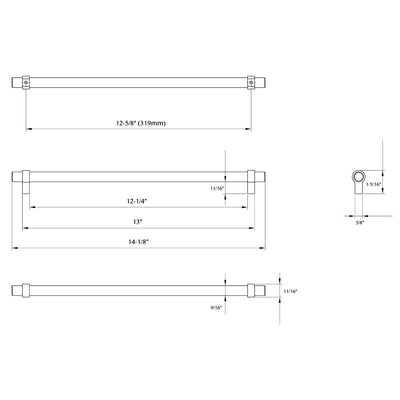 Cosmas 161-319BB Brushed Brass Euro Style Bar Pull