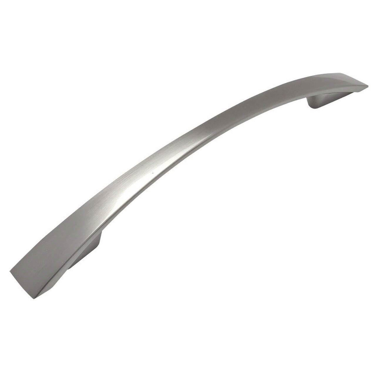 Flat slim centre cabinet handle with subtle arch design