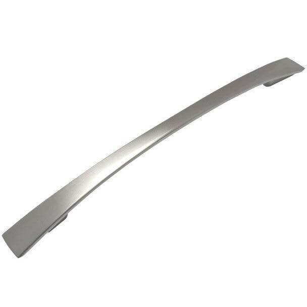 Slim flat cabinet handle in satin nickel finish