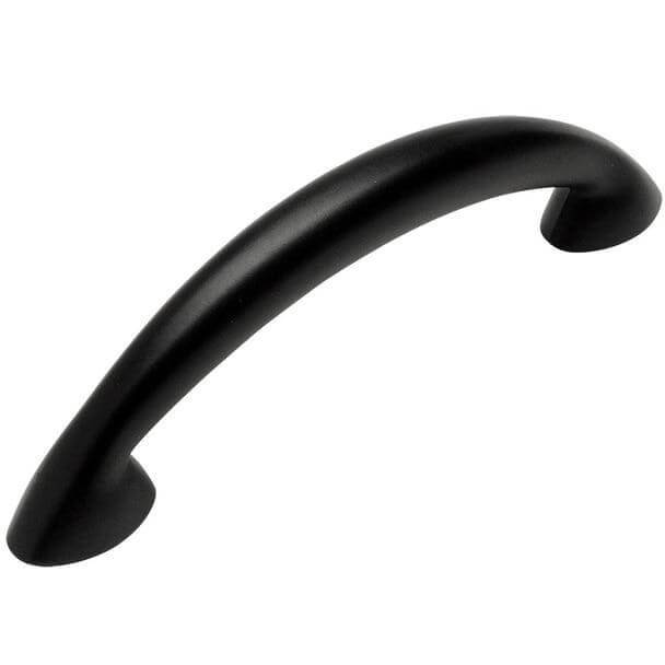 Flat black cabinet pull with sturdy design
