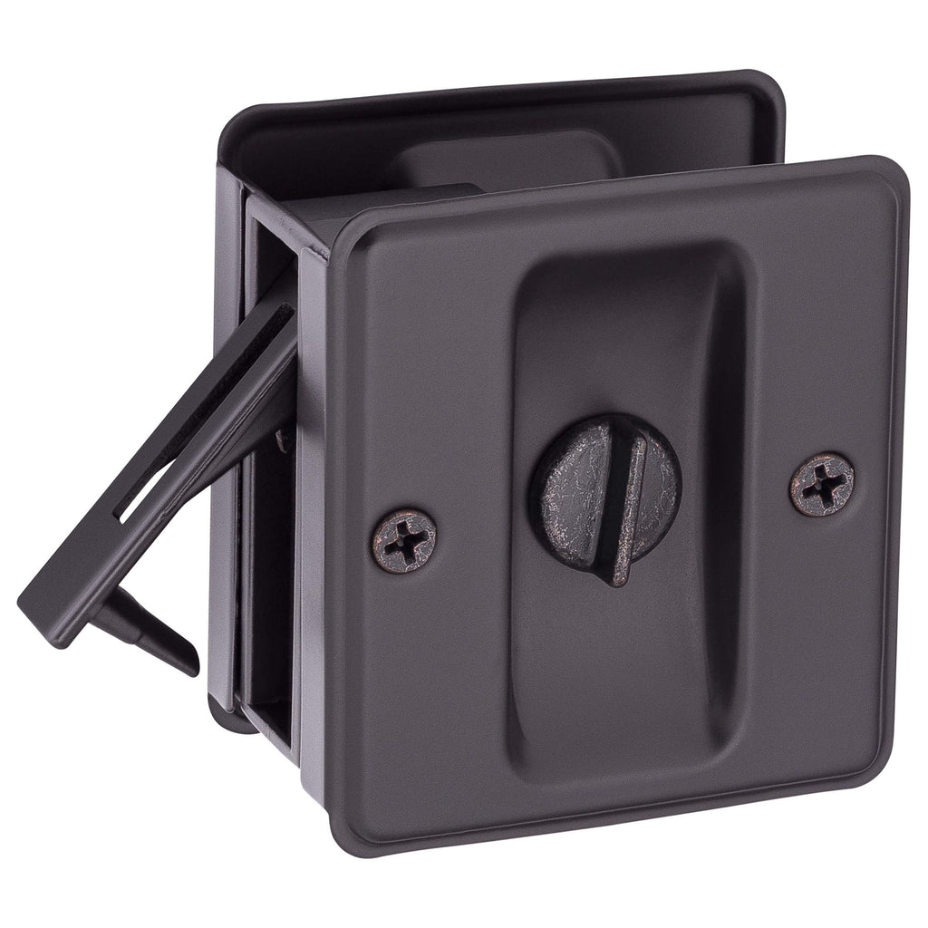 Oil rubbed bronze privacy pocket door latch