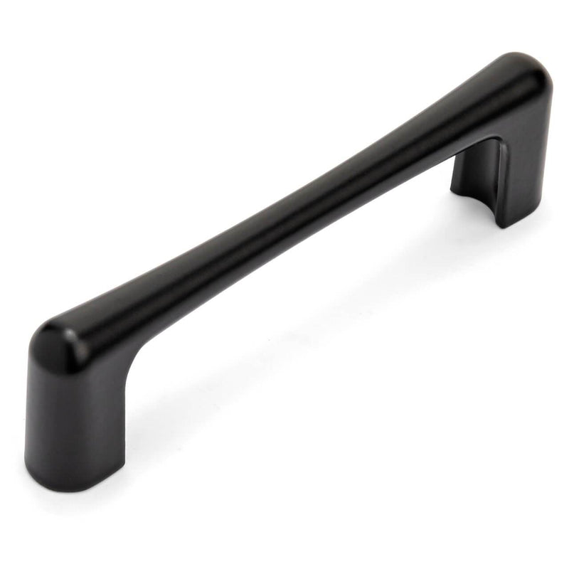 Modern flat black finish cabinet pull with slim handle grip
