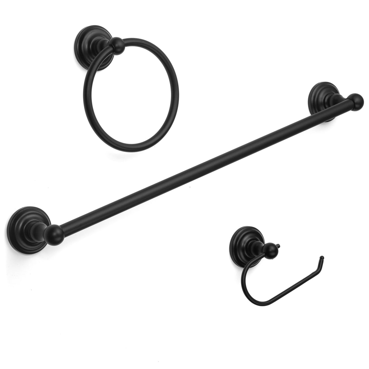 Designers Impressions Royal Series 3 Piece Black Bathroom Hardware Set