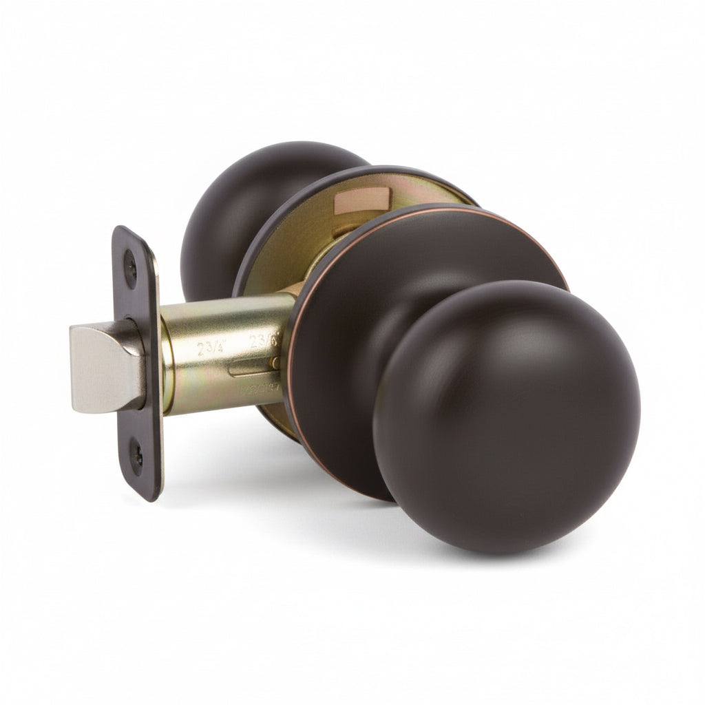 Designers Impressions Oil Rubbed Bronze Pocket Door Passage Set - 2-1/2" X 2-3/4" With Hardware