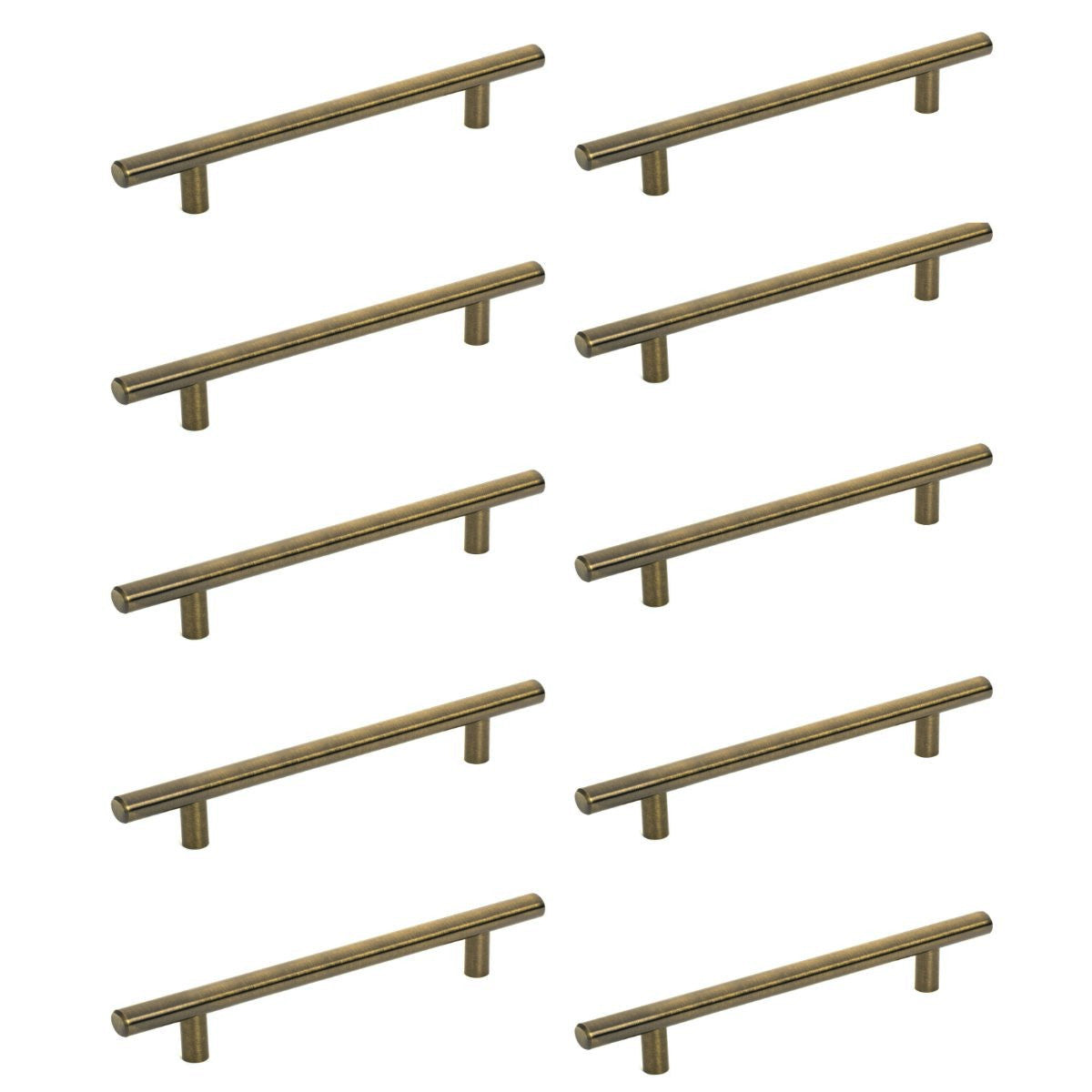 Diversa Antique Brass Euro Style 5&quot; (128mm) Cabinet Bar Pull - 10 PACK