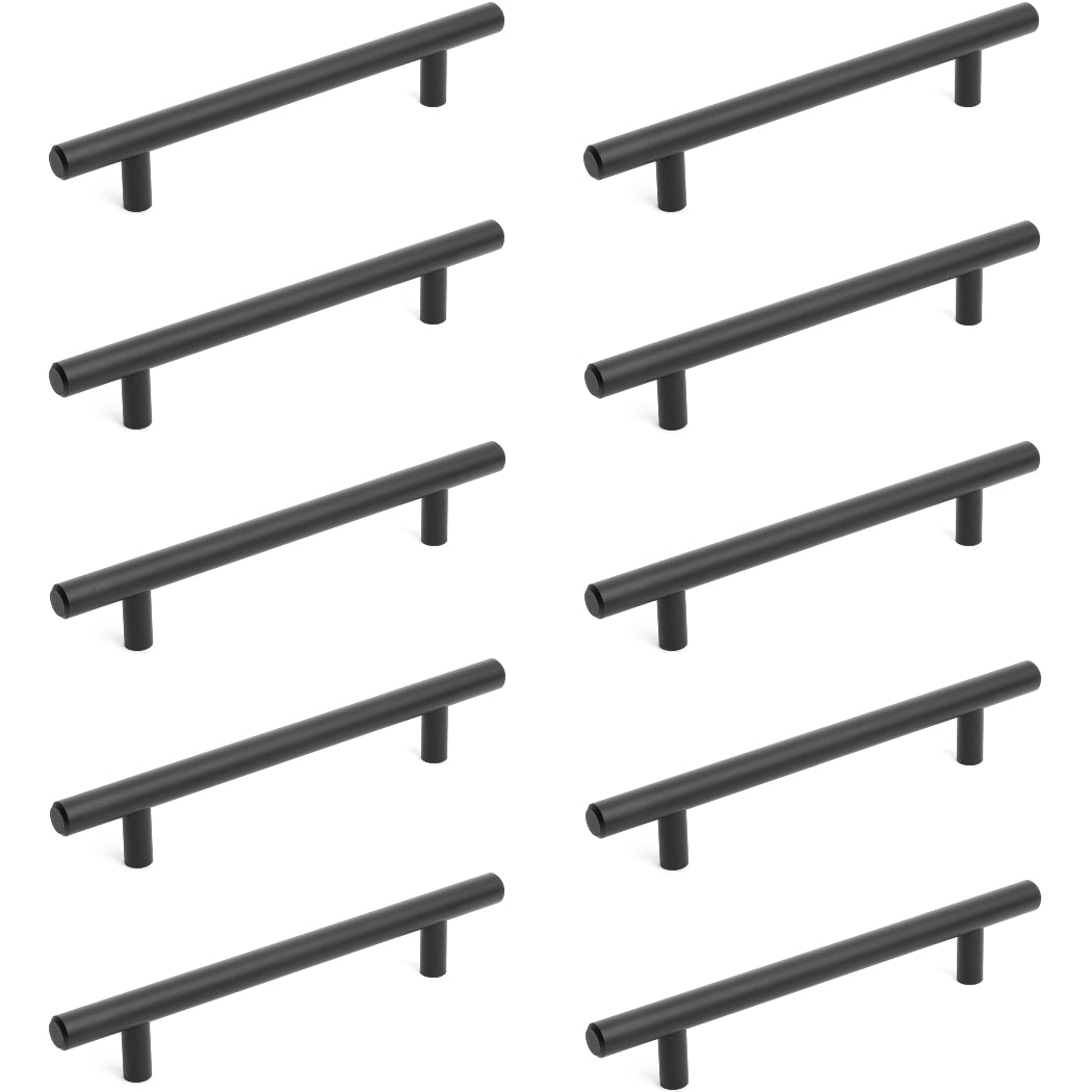 Diversa Matte Black Euro Style 5&quot; (128mm) Cabinet Bar Pull - 10 PACK
