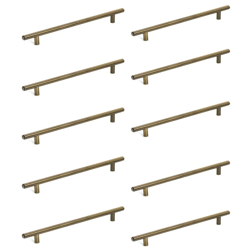 Diversa Antique Brass Euro Style 7-1/2&quot; (192mm) Cabinet Bar Pull - 10 PACK