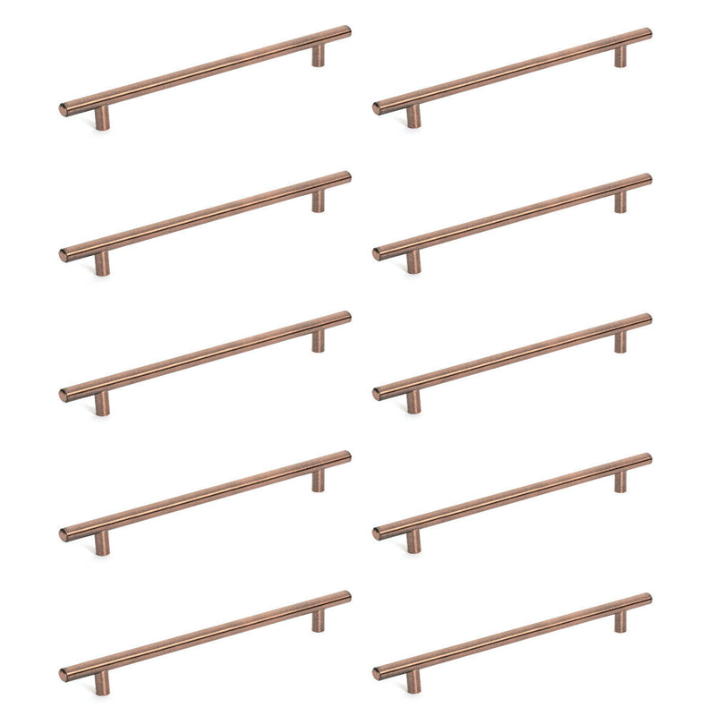 Diversa Antique Copper Euro Style 7-1/2&quot; (192mm) Cabinet Bar Pull - 10 PACK