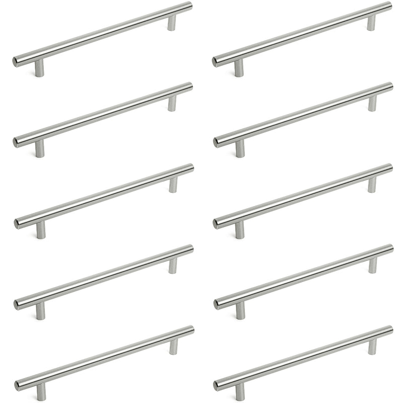 Diversa Brushed Satin Nickel Euro Style 7-1/2&quot; (192mm) Cabinet Bar Pull - 10 PACK