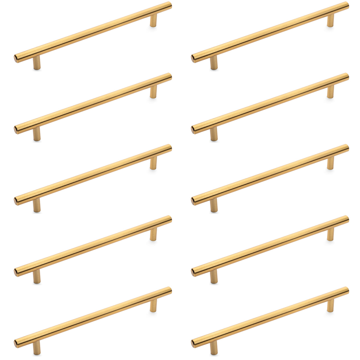 Diversa Brushed Brass Euro Style 7-1/2&quot; (192mm) Cabinet Bar Pull - 10 PACK