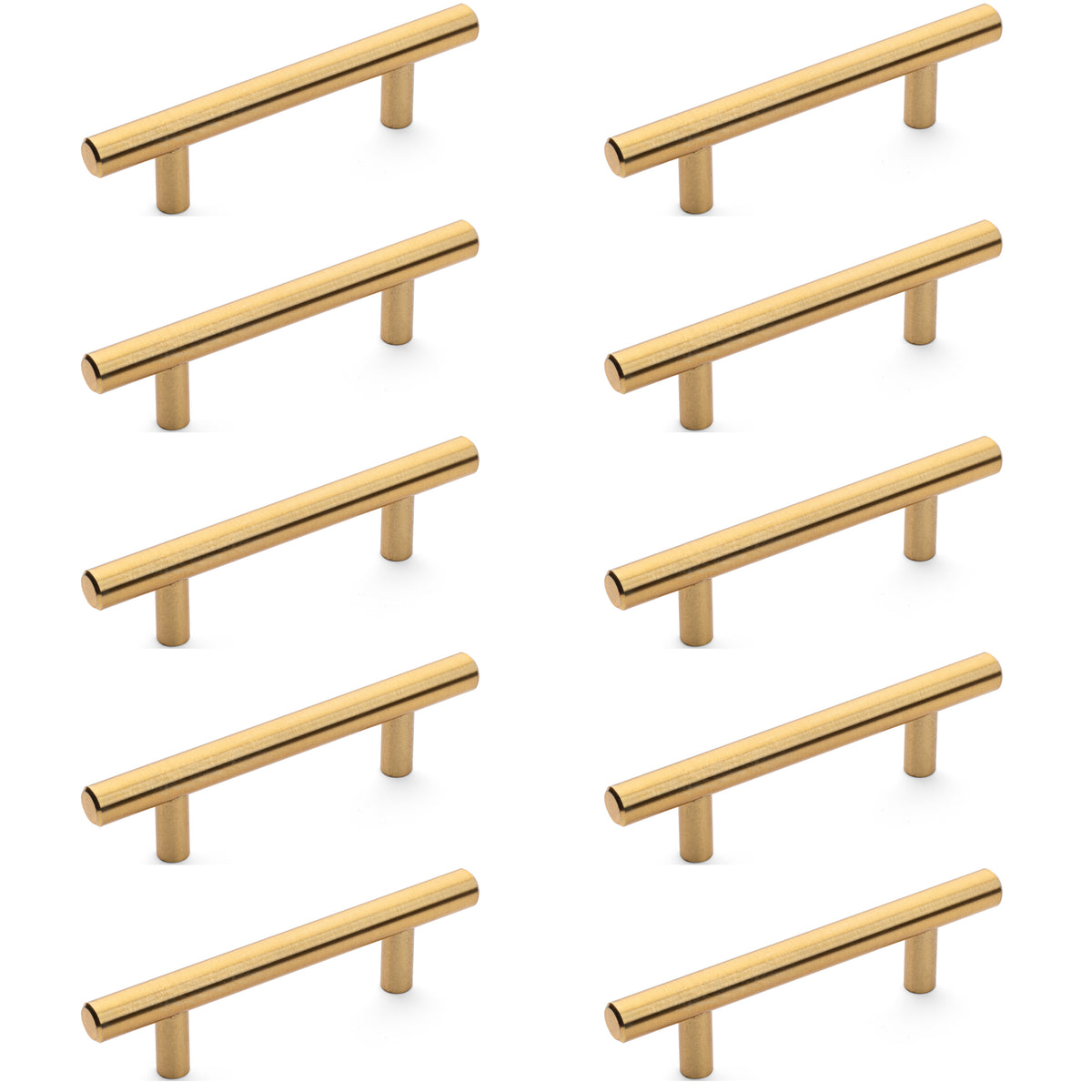 Diversa Brushed Brass Euro Style 3&quot; (76mm) Cabinet Bar Pull- 10 PACK