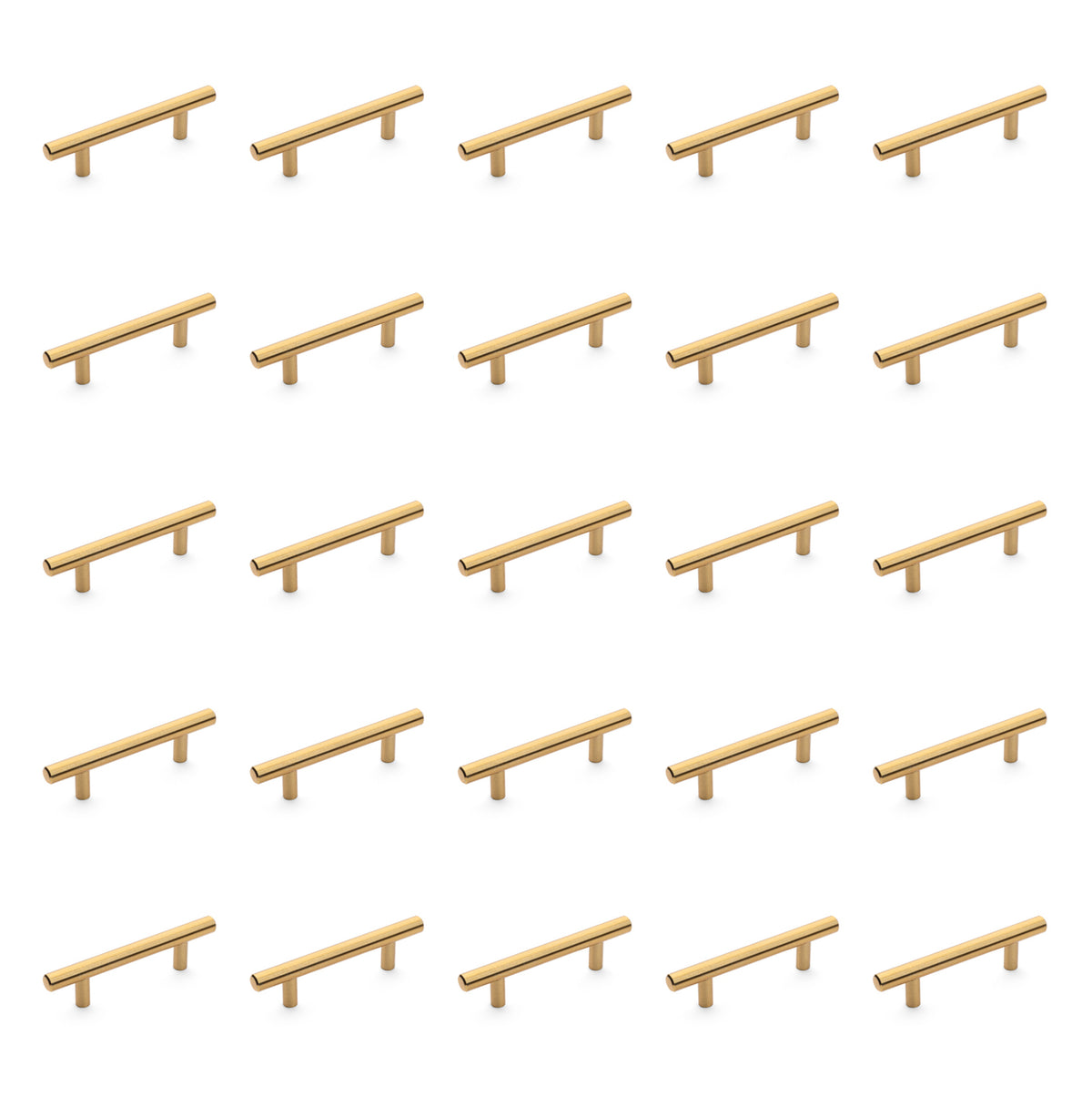 Diversa Brushed Brass Euro Style 3&quot; (76mm) Cabinet Bar Pull- 25 PACK