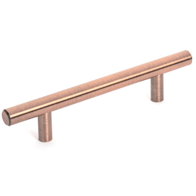 Diversa Antique Copper Euro Style 3-3/4&quot; (96mm) Cabinet Bar Pull - 10 PACK