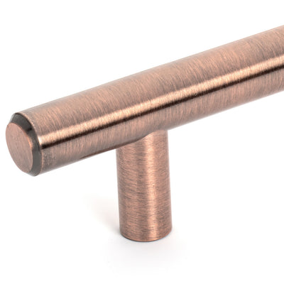 Diversa Antique Copper Euro Style 3-3/4&quot; (96mm) Cabinet Bar Pull - 10 PACK