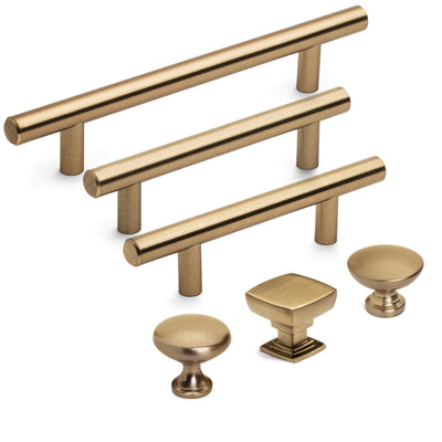 Diversa Gold Champagne Square Solid Cabinet Knob